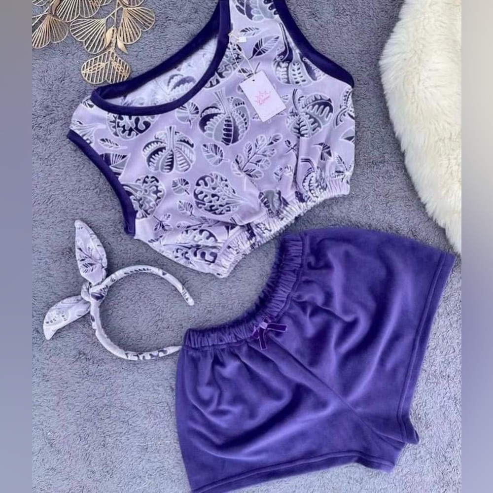 Crop Top Pajama Set Cozy Shorts Shirt Trendy Loungewear Women & Girls Sleepwear